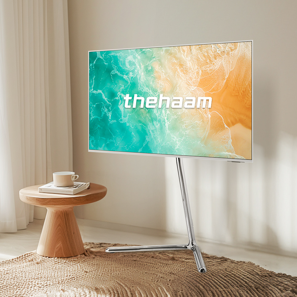 TV스탠드 이젤형 티비 거치대 163cm(65인치) 189cm(75인치) V타입 메탈 크롬