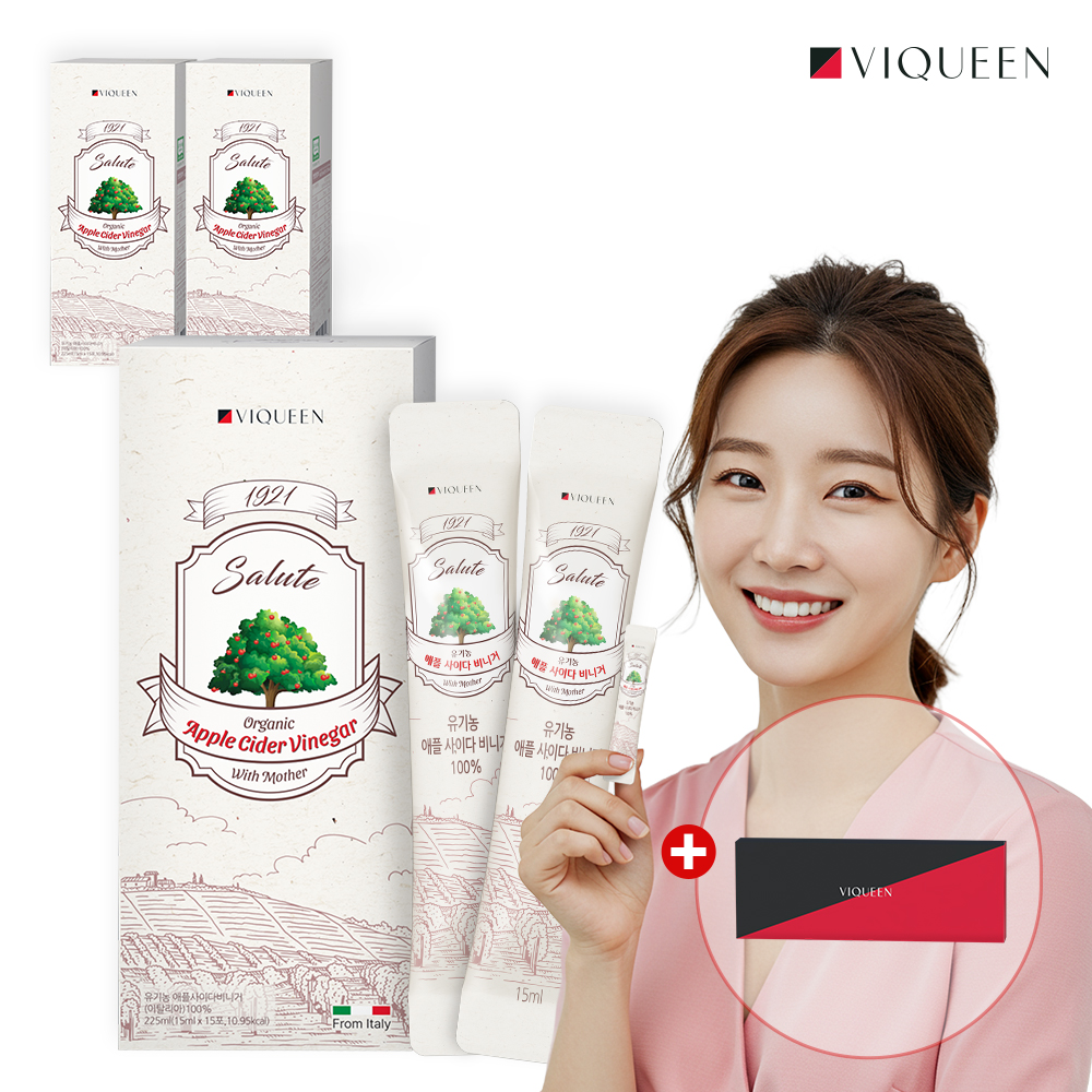 바이퀸 1921살루트 유기농 애플사이다비니거 애사비 1박스 x15포 225ml, 3개
