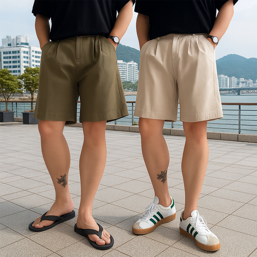치노팬츠 남성여름면바지 치노반바지 - 상품 이미지