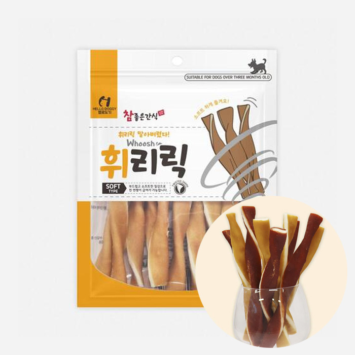 헬로도기 휘리릭 강아지오래먹는간식 스트레스해소 이갈이껌 소프트 오리고기, 108g, 1개 - 상세 이미지 5