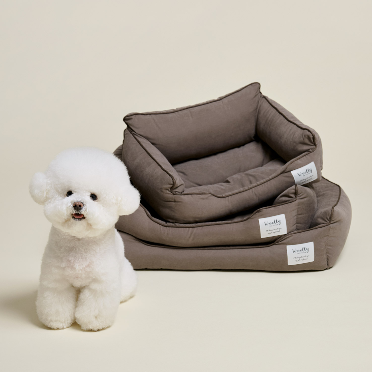 울리 베이직 사각 강아지 애착 방석 고양이 쿠션 S