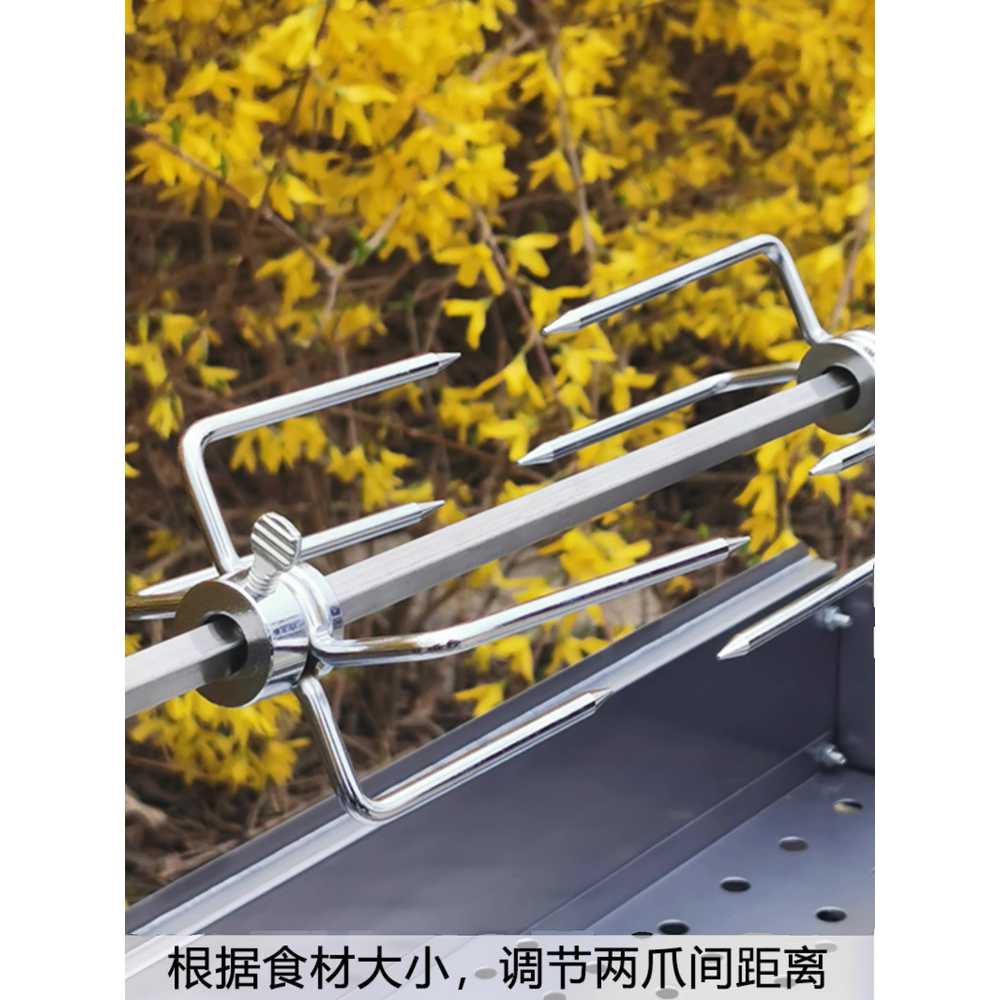 전기 통닭구이 숯불 바베큐 야외 자동 회전 스토브 그릴 50x18cm - 상세 이미지 4