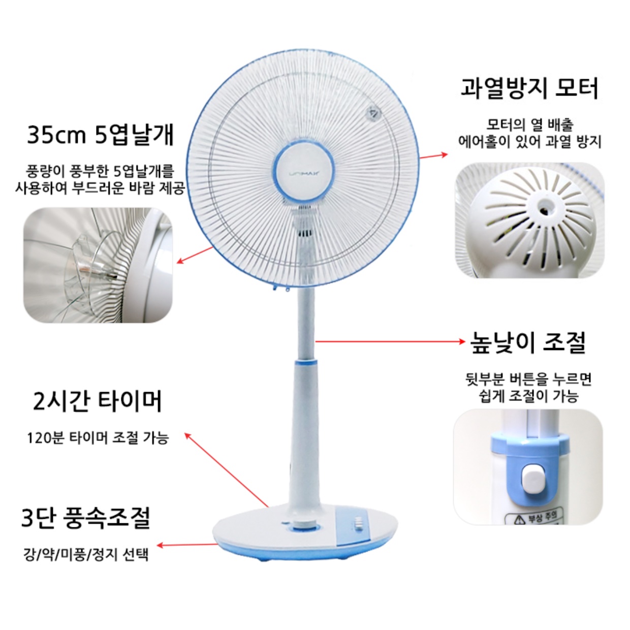 클래식 좌식 선풍기 사무실용 선풍기 원룸 거실용 안방 자취방 선풍기 - 상세 이미지 3