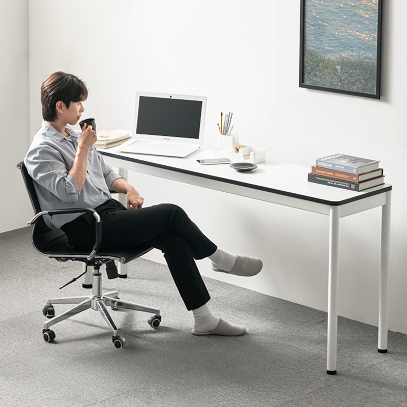 e스마트 레브 슬림책상 철제 책상겸테이블 1200x400mm, 화이트