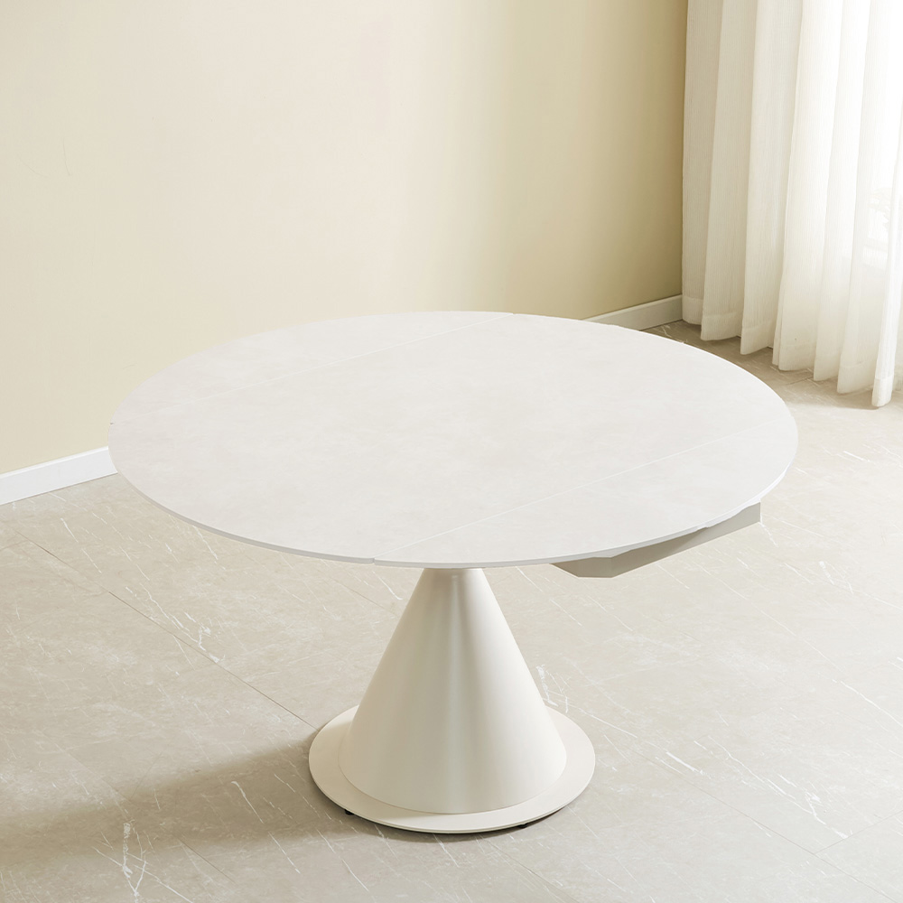 스코나 글렌드 회전 확장형 포세린 세라믹 원형 4인 다이닝 식탁 테이블