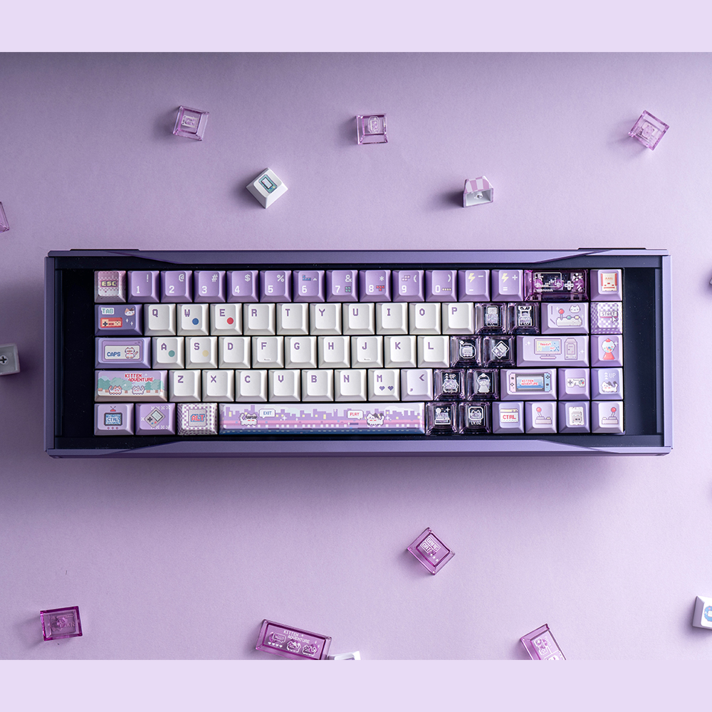 Soulcat 고함량 PBT 염료승화 + PC 영문 키캡 167키 (아케이드 고양이) - 상세 이미지 4
