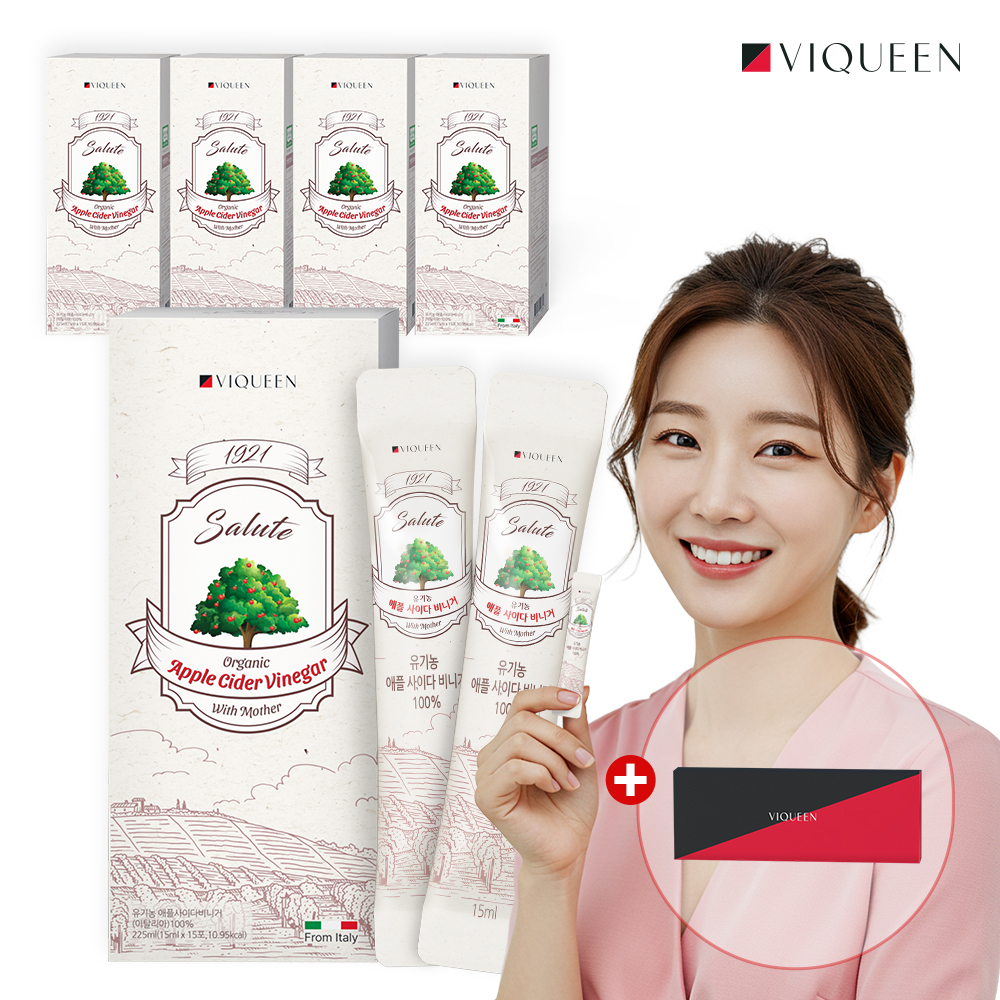 바이퀸 1921살루트 유기농 애플사이다비니거 애사비 1박스 x15포 225ml, 5개