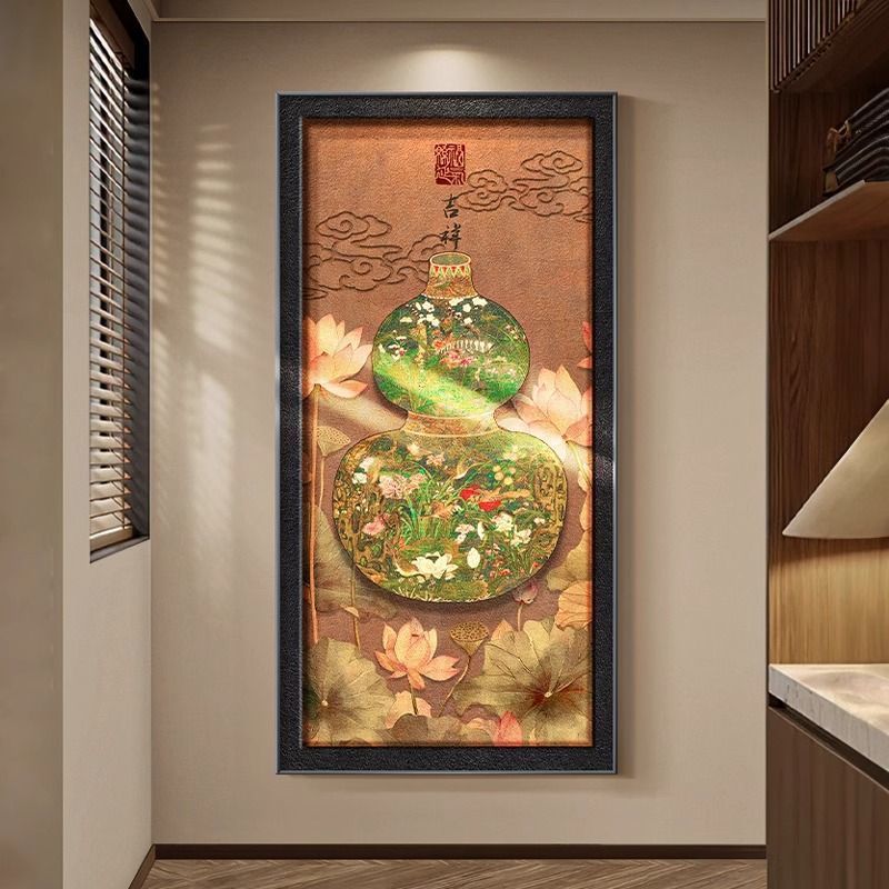 호텔 복도 입체 액자 그림 중식 레스토랑 인테리어 장식 A 복호리병 60X120cm - 상세 이미지 4