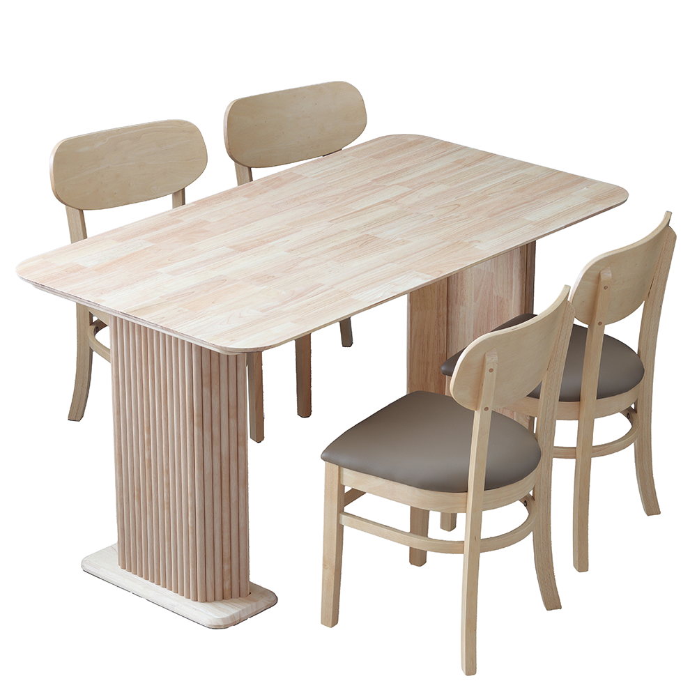 원목 4인용 식탁 세트 쇼파 식탁 나무 주방 낮은 식탁 테이블 의자 4개 세트