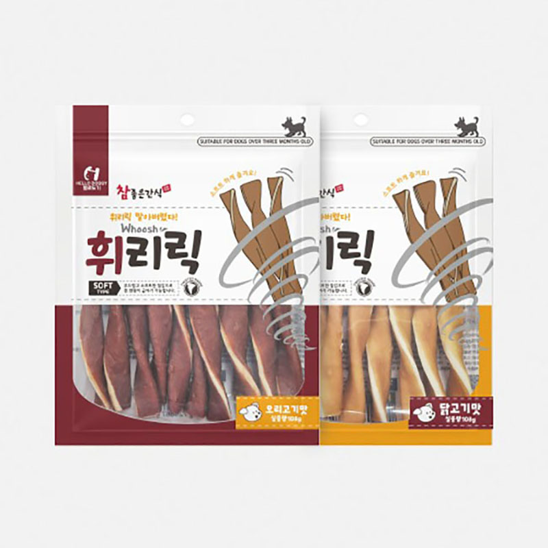 헬로도기 휘리릭 강아지오래먹는간식 스트레스해소 이갈이껌 소프트 오리고기, 108g, 1개 - 상세 이미지 2