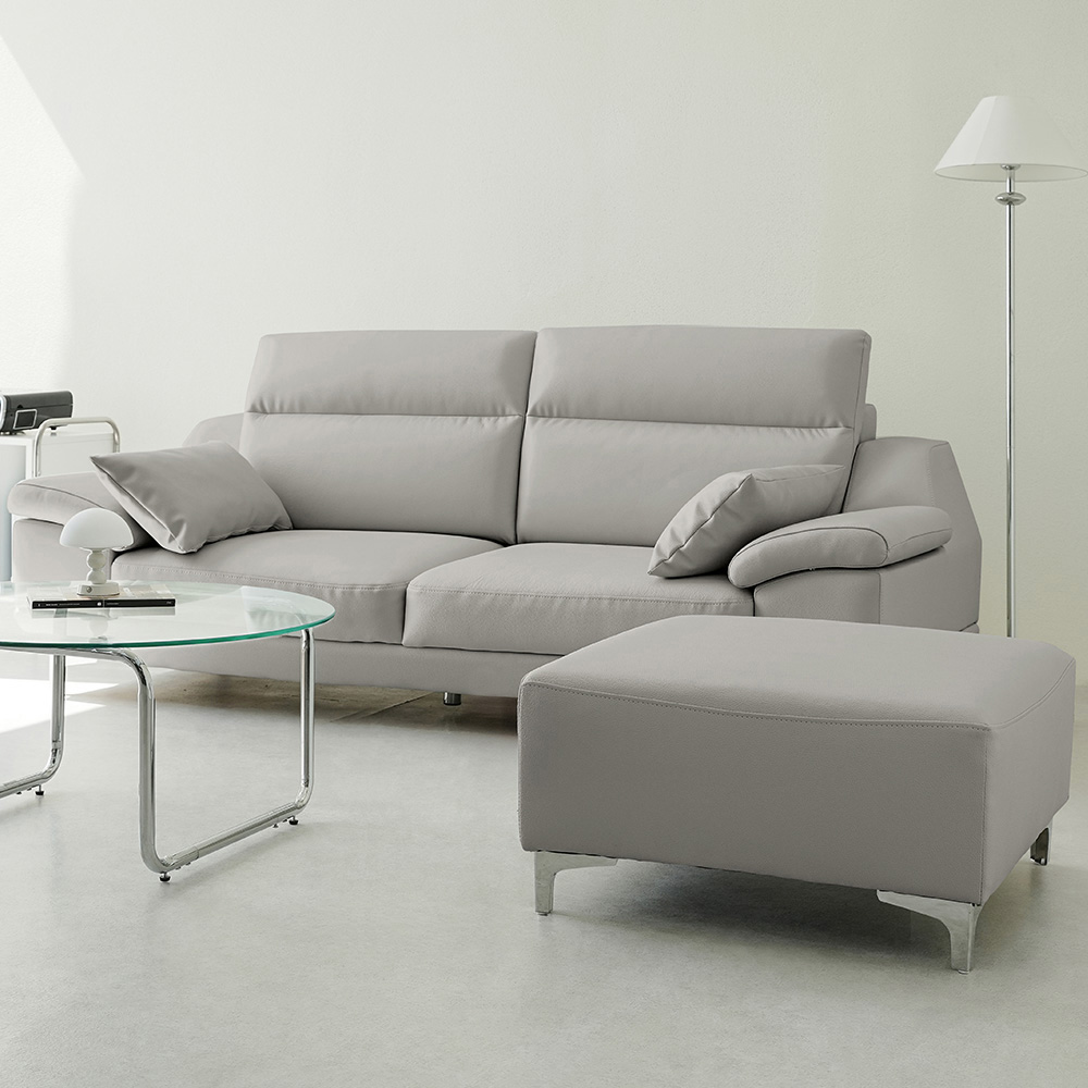 동서가구 뉴테라 천연면피가죽 3인 소파+스툴 DF926982