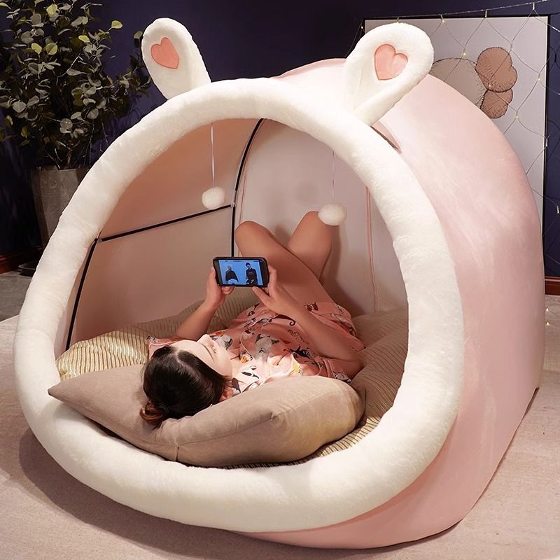 집순이 소파베드 동물 모양 캡술형 소파침대 1인 레이지소파 A 핑크토끼 / 스몰