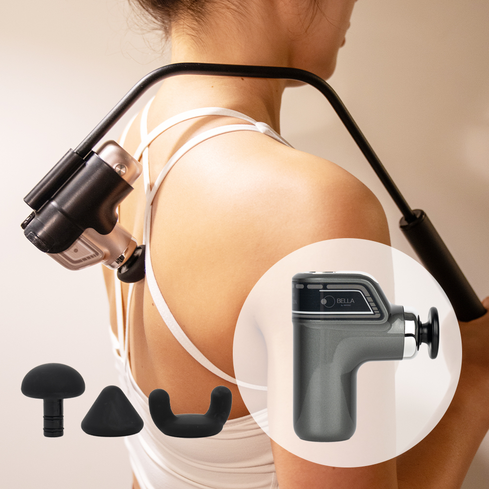 벨라 마사지건 10cm 미니 커브건 포함 진동 휴대용 어깨 승모근 목 하이퍼 고성능