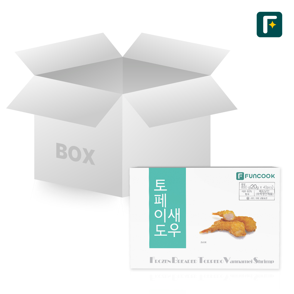 박스단위 대용량 펀쿡 토페이도 새우튀김 800g X 12팩 일식 토페도 업소용 식자재