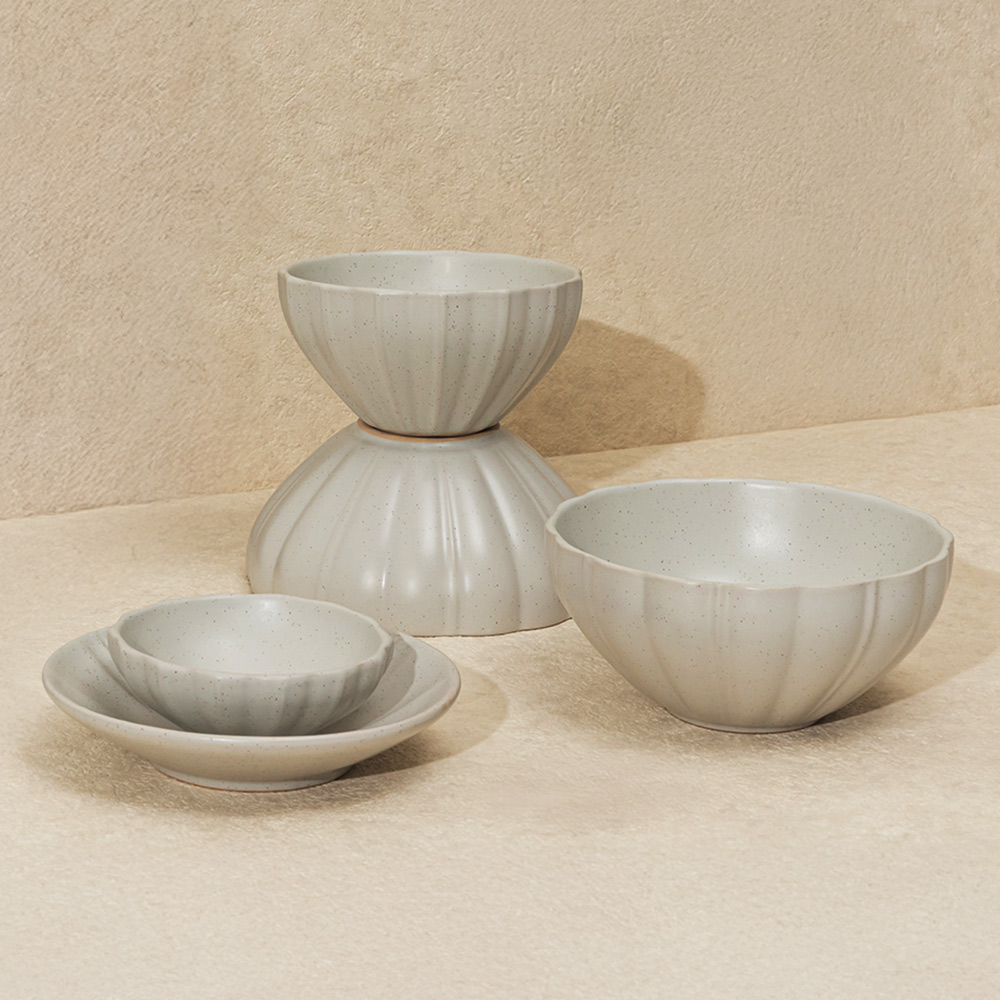 윤도자기 릴리 2인 그릇세트 12P 신혼식기