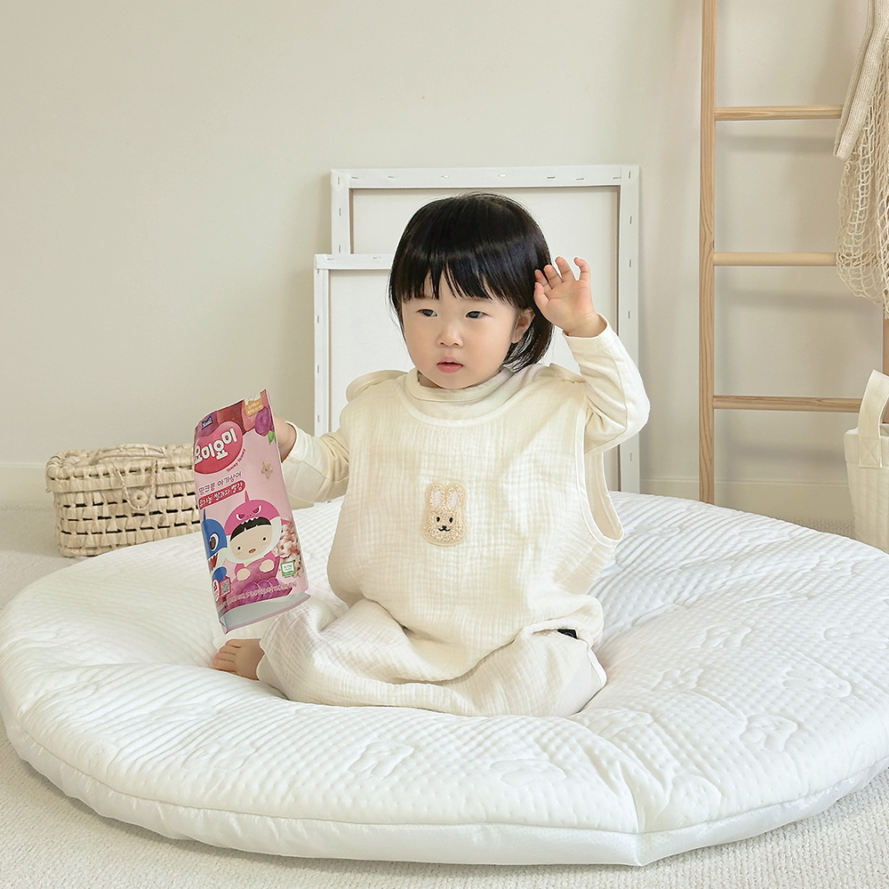사계절 여름 아기 유아 신생아 수면조끼 2중직 L 곰 모달 거즈 수면 잠옷 - 상세 이미지 2