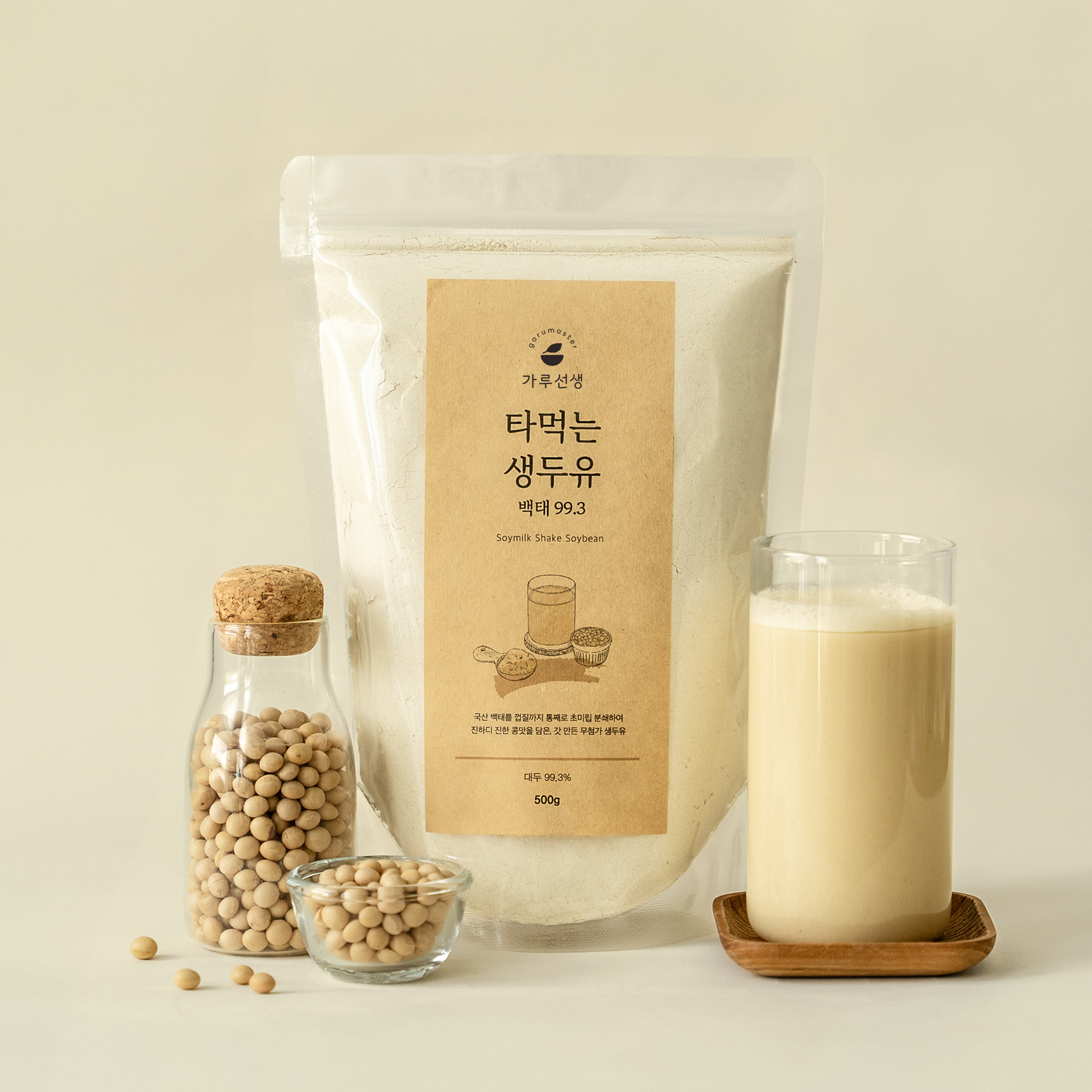 가루선생 타먹는 생두유 백태 99.3 국산 콩물 가루 무첨가 무가당 임산부 두유 500g