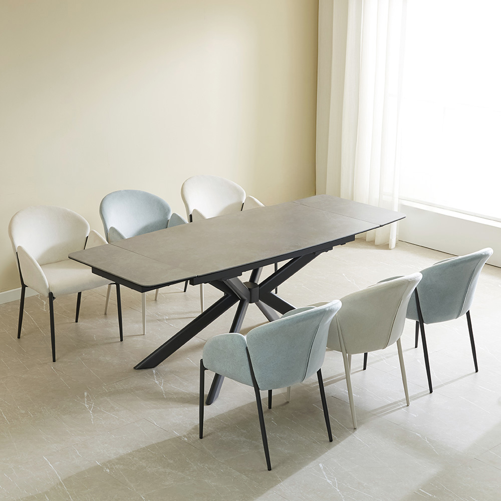 스코나 나한트 반자동 확장형 무소음 포세린 세라믹 2000 6인 식탁세트1(의자6개)