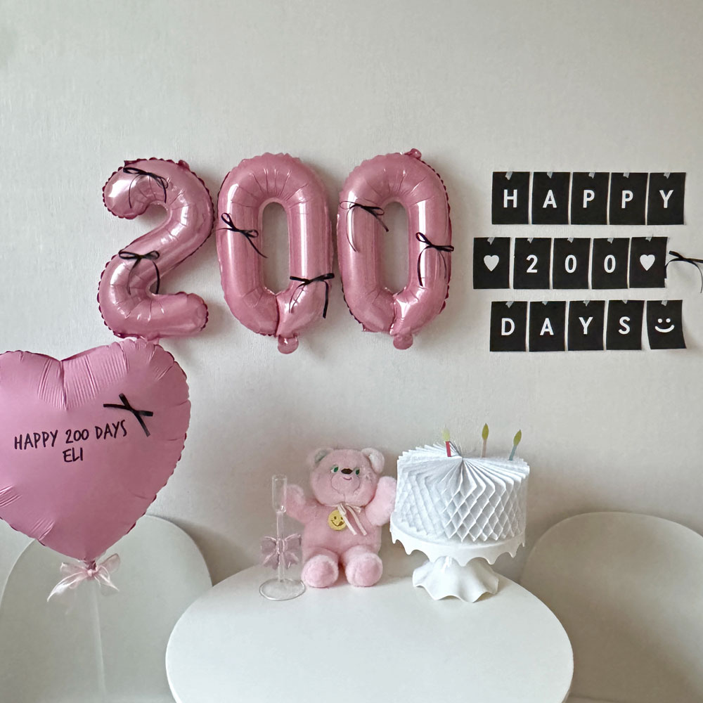아기 200일 풍선 50일 셀프촬영 미니숫자 천일풍선 500일 300일 풍선