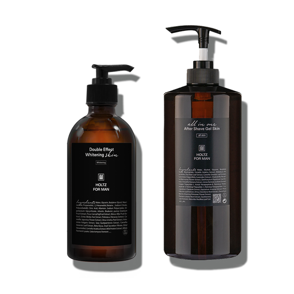 홀츠포맨 남성 남자 미백 스킨 토너 300ml 에프터 쉐이브 올인원 1000ml 2종 세트 면도 후 진정 화이트닝 화장품 - 상품 이미지