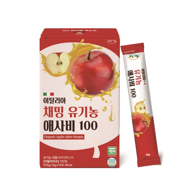 채밍 애사비 스틱 유기농 사과초모식초 NFC착즙 15g 15포 - 상세 이미지 3
