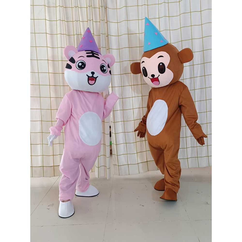팬더 인형탈 성인용 캐릭터 탈 코스튬 행사 복장 핑크(호랑이) 175-185cm - 상세 이미지 4