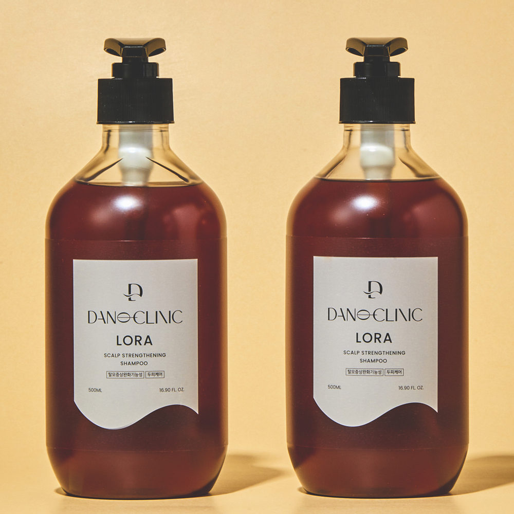 1+1 다노클리닉 로라 두피강화 샴푸 탈모완화 약산성 저자극 아로마틱, 500ml, 2개