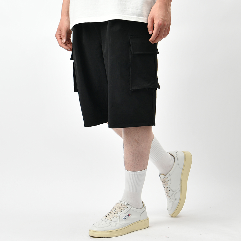 남자반바지 버뮤다팬츠 카고 쿨 냉감 와이드 나일론 여름 밴딩 6부바지 - 상세 이미지 2