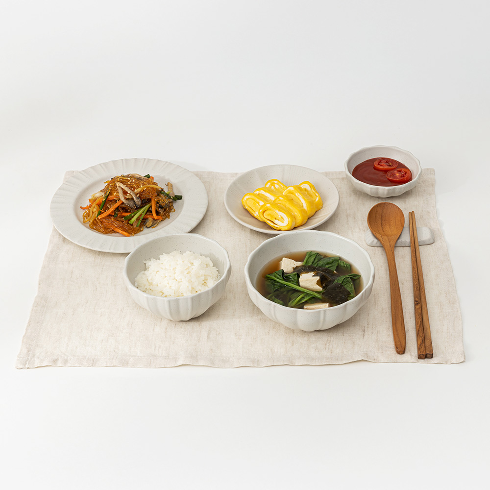 윤도자기 릴리 2인 그릇세트 12P 신혼식기