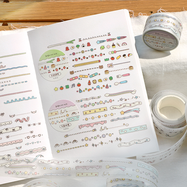 플레플레 라인 키스컷 테이프 (4종) 제품 이미지