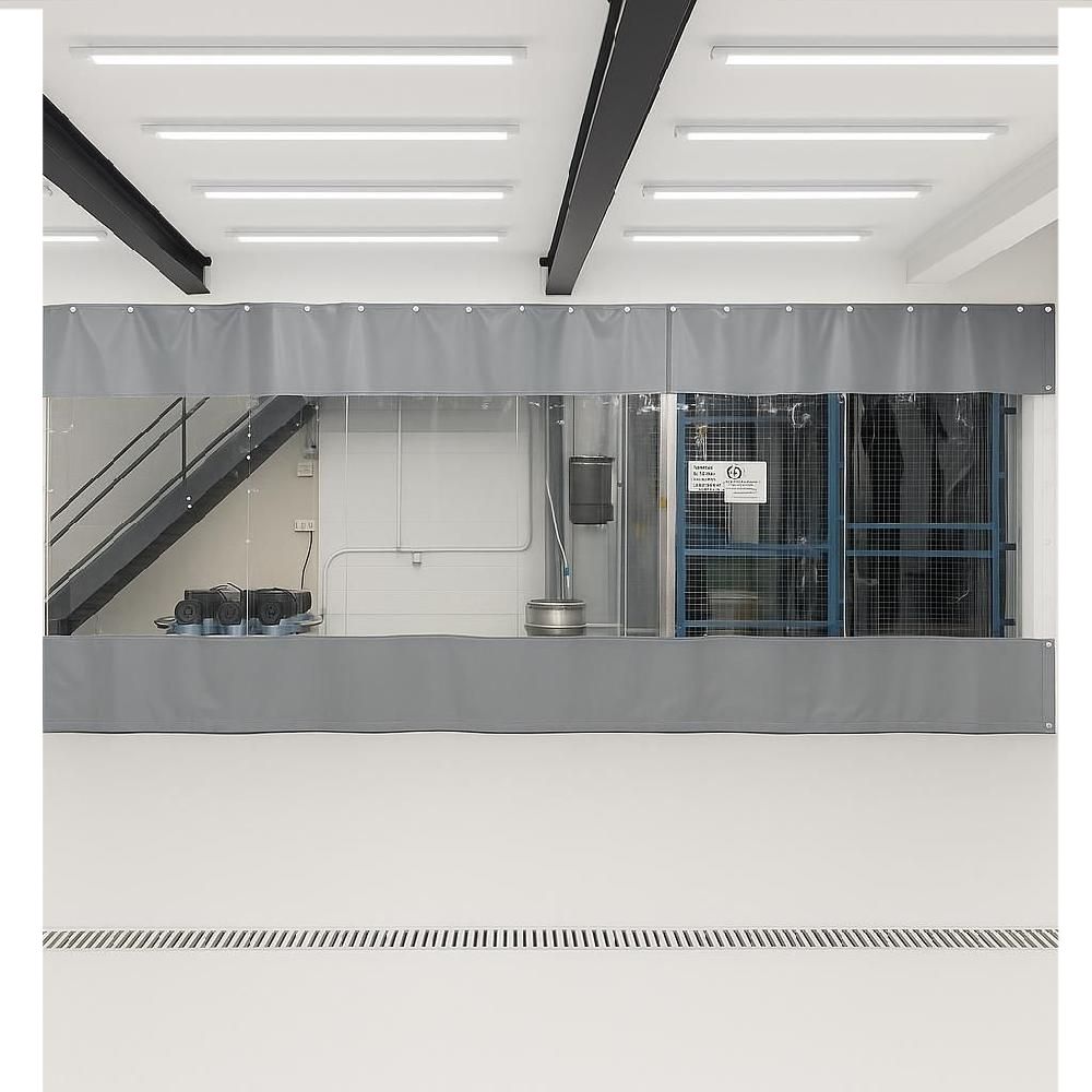 세차장 방수커튼 투명 가림막 슬라이딩 칸막이 천막 그레이 1.5m x 2.0m