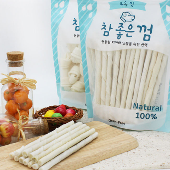 헬로도기 참좋은 강아지양치껌 덴탈껌 이갈이간식 우유스틱, 45개입, 1개 - 상세 이미지 2