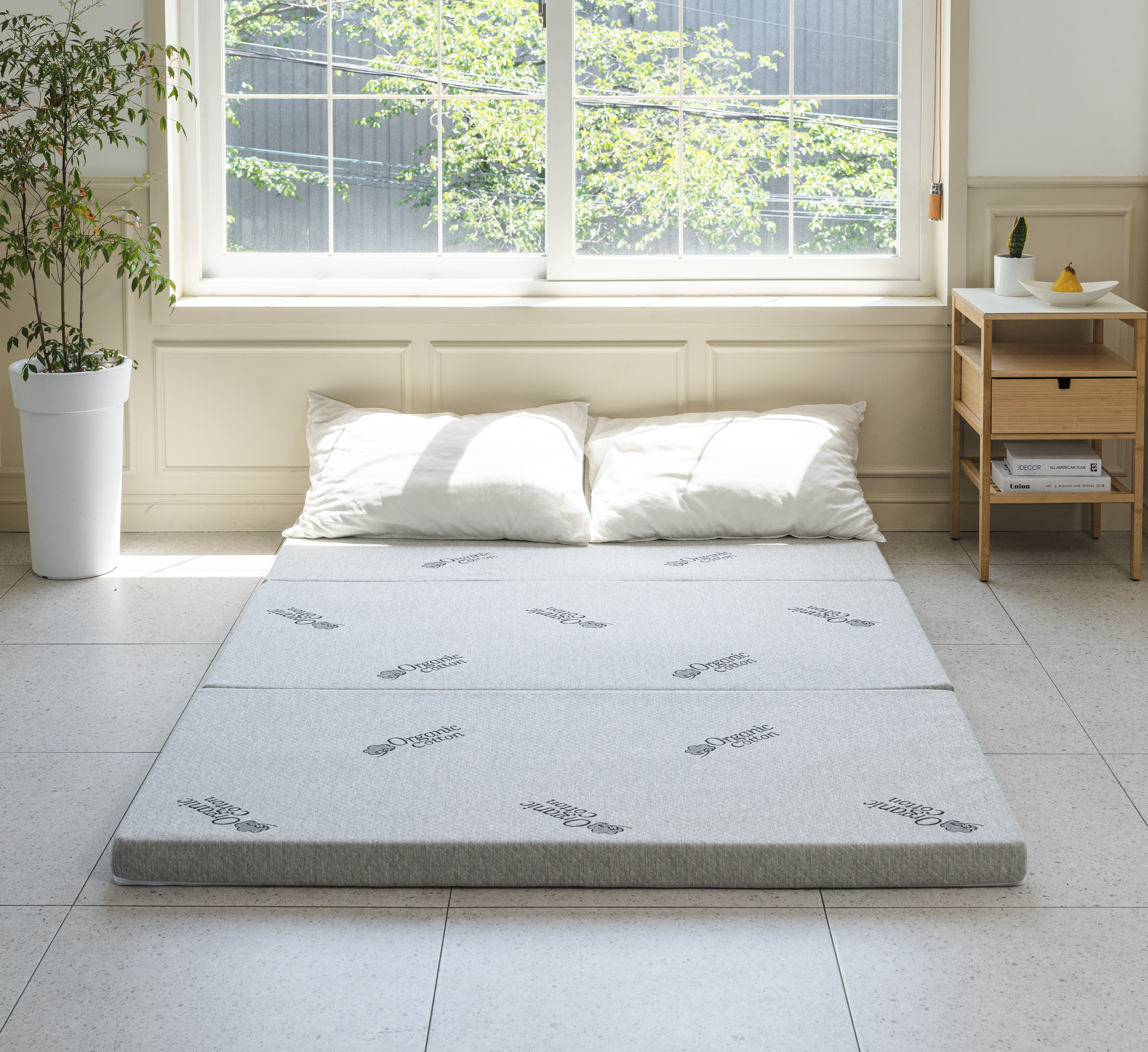 딥코어 3단 접이식 매트리스 1인용 허리에 좋은 단단한 바닥 수면 매트 5cm MS