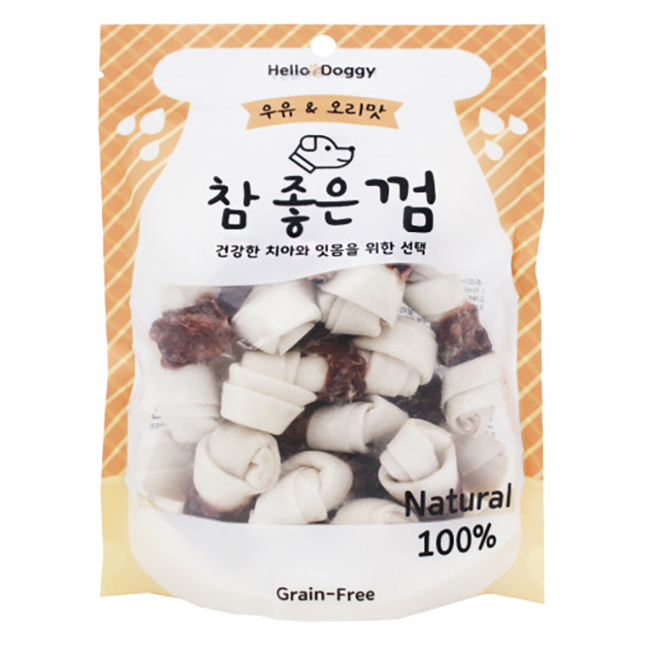 헬로도기 참좋은 강아지양치껌 덴탈껌 이갈이간식 우유+오리껌, 15개입, 1개 - 상품 이미지