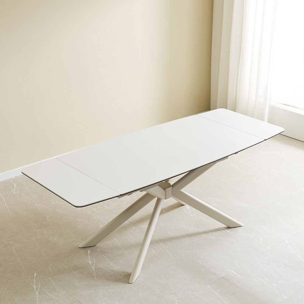 스코나 나한트 반자동 확장형 무소음 포세린 세라믹 2000 6인 다이닝 식탁 테이블