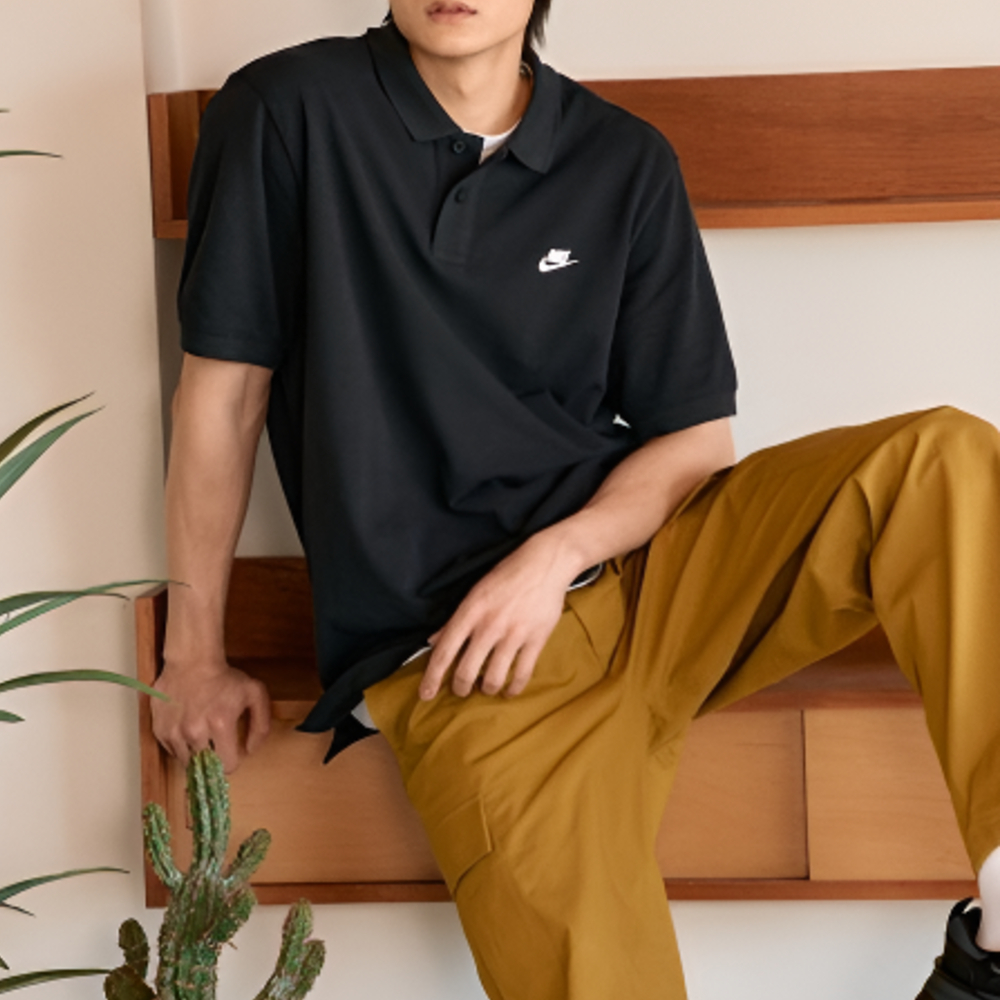 나이키 카라티 반팔 폴로 티셔츠 드라이핏 화이트 블랙 - 상세 이미지 3
