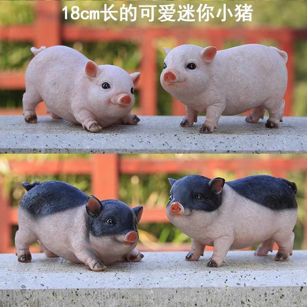 돼지 조각상 카페 정원 인형 야외 농장 빈티지 모형 - 상세 이미지 3