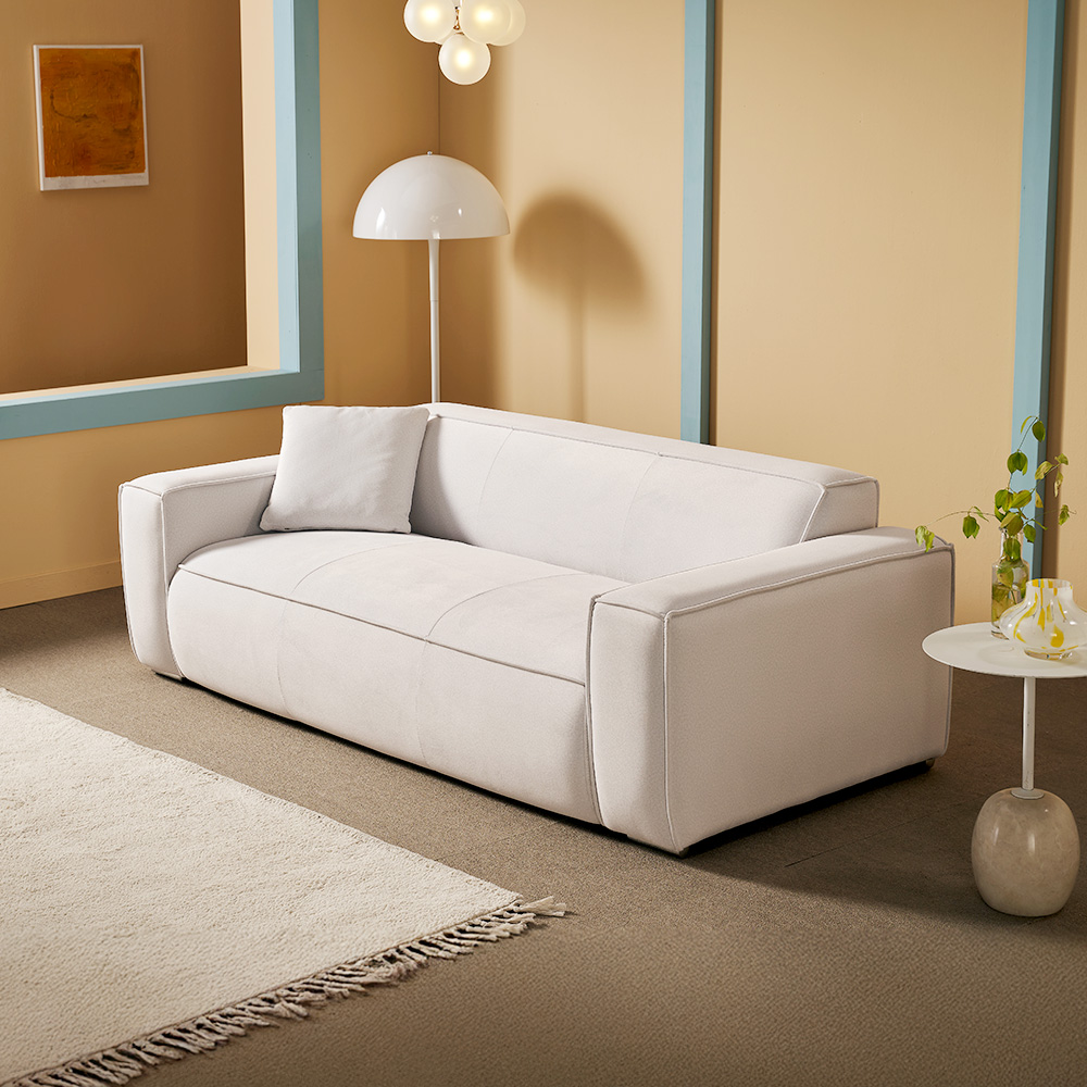 보루네오 레노 이지클린 남유럽풍 거실포인트 패브릭 소파 3인용