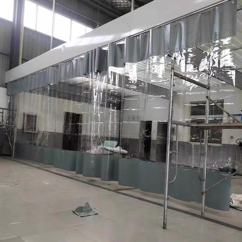 세차장 방수커튼 투명 가림막 슬라이딩 칸막이 천막 그레이 1.5m x 2.0m