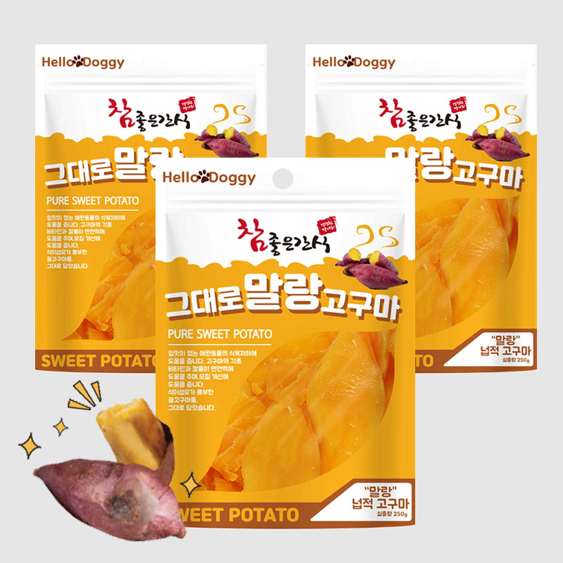 헬로도기 말랑고구마 강아지고구마 건조 간식 넙적, 250g, 1개 - 상세 이미지 2
