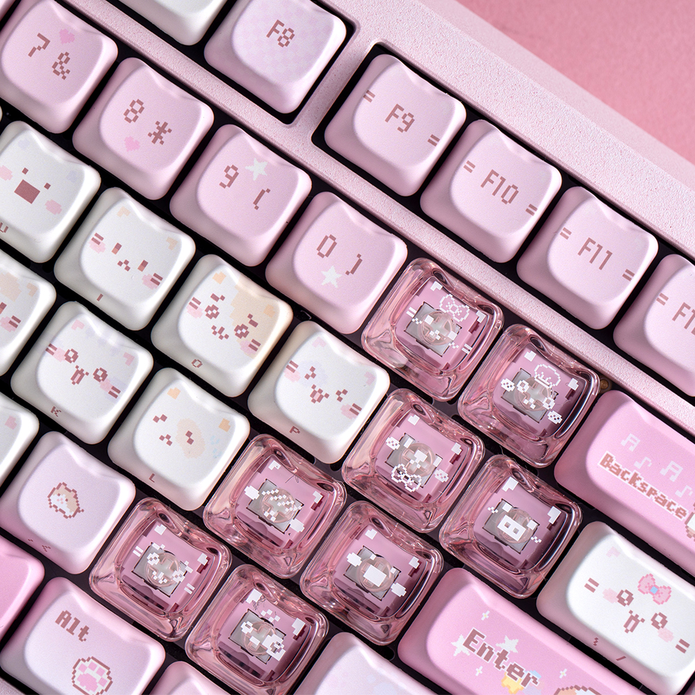 Soulcat 고함량 PBT 염료승화 + PC 영문 키캡 169키 (쫑긋 고양이 이모지)