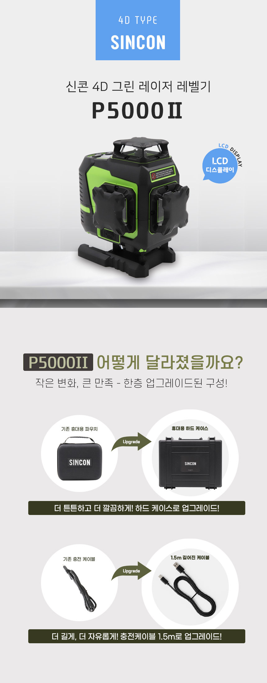 신콘 4D 그린 레이저 레벨기 P5000Ⅱ - 상세 이미지 2