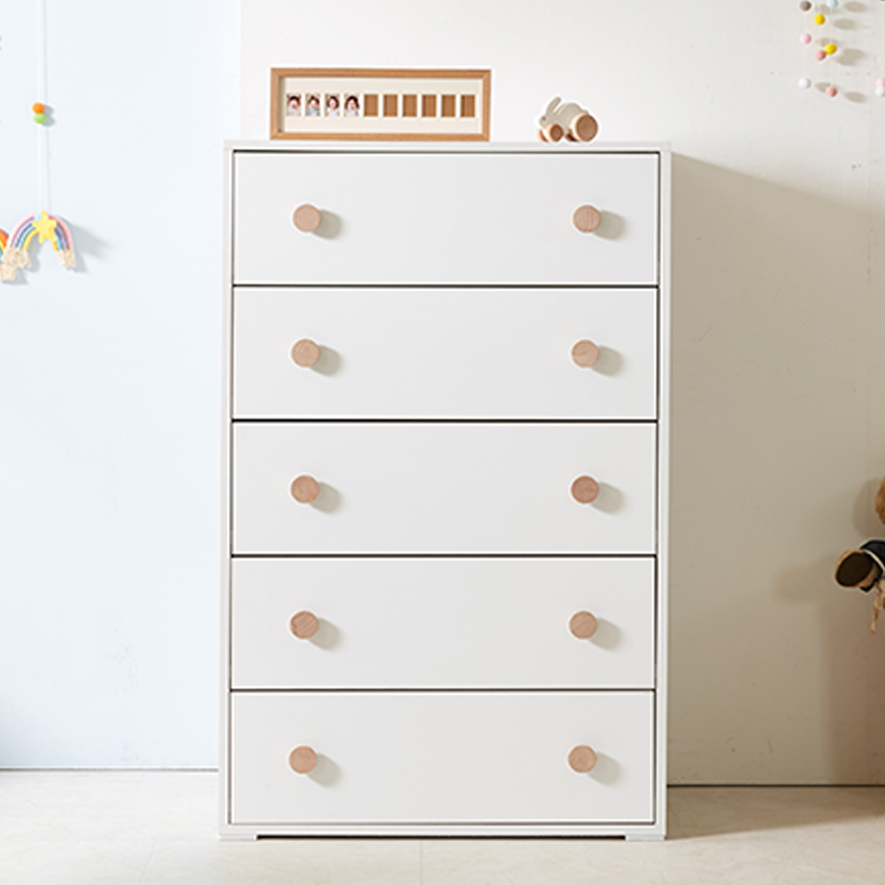 애기옷장 아이방 유아 아이 키즈옷장 아기 어린이 주니어 800x500x1250mm, 미카엘 5단서랍 화이트