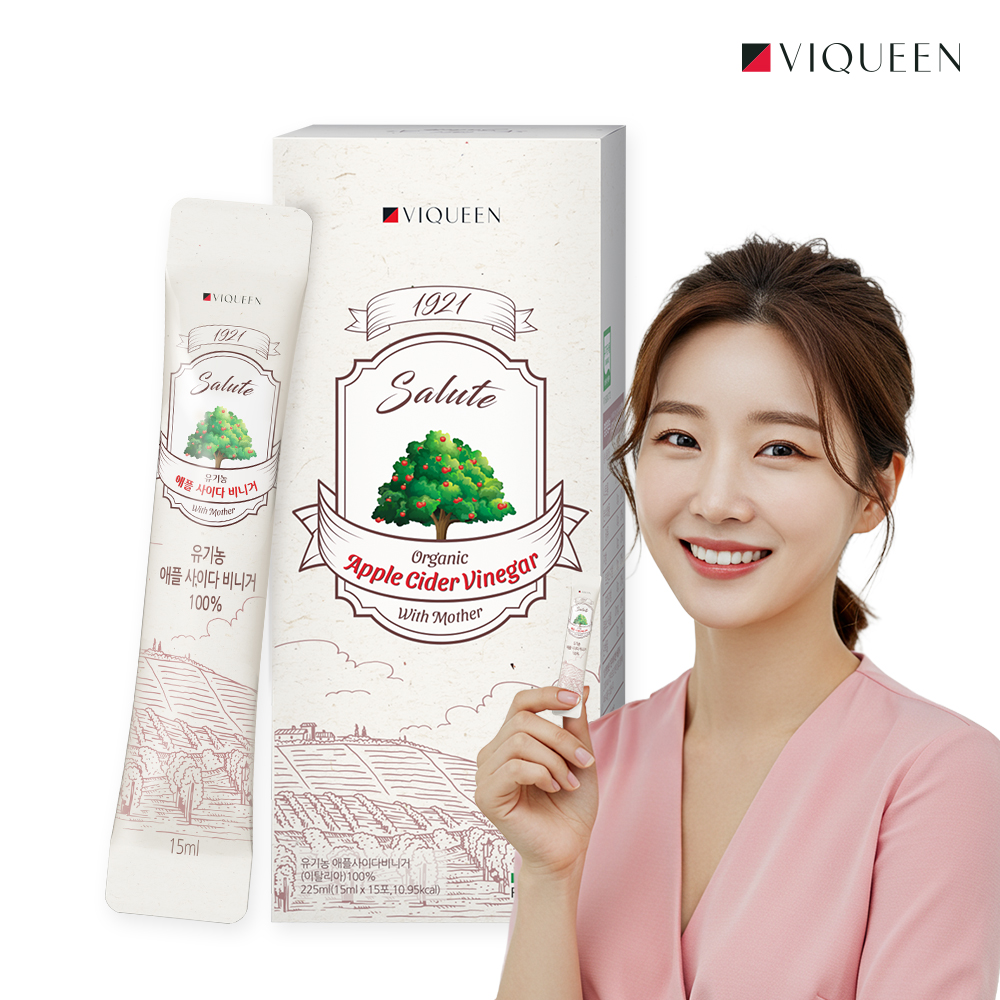 바이퀸 1921살루트 유기농 애플사이다비니거 애사비 1박스 x15포 225ml, 1개