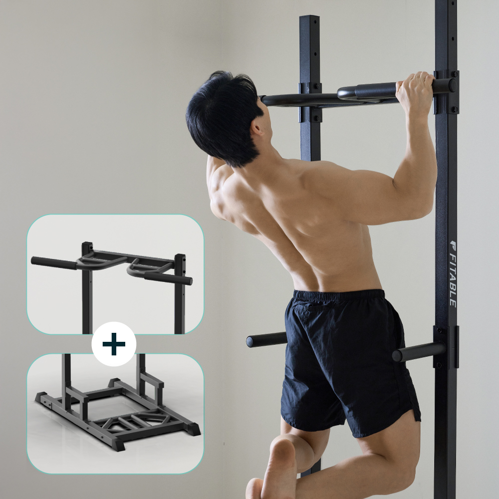 핏에이블 솔리드 치닝디핑 가정용 실내 철봉 딥스