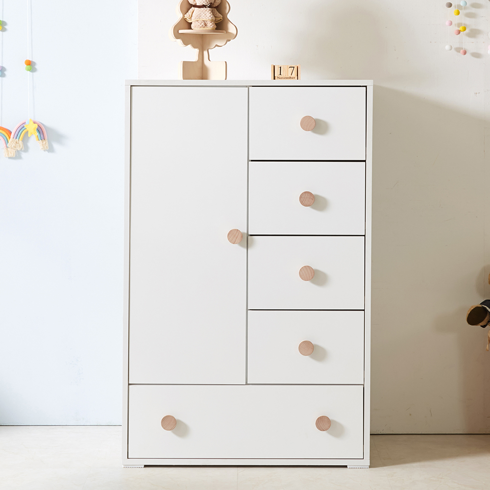 애기옷장 아이방 유아 아이 키즈옷장 아기 어린이 주니어 800x500x1250mm, 미카엘 수납 화이트