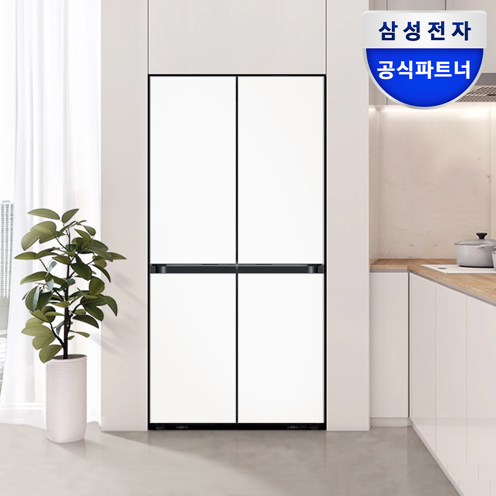 삼성 비스포크 AI 냉장고 25년형 4도어 1등급 키친핏Max UV탈취 새틴 화이트(RM70F64R1X)