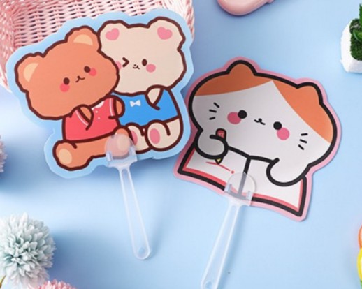 캐릭터 부채 여름 휴대용 손잡이 부채 - 상품 이미지