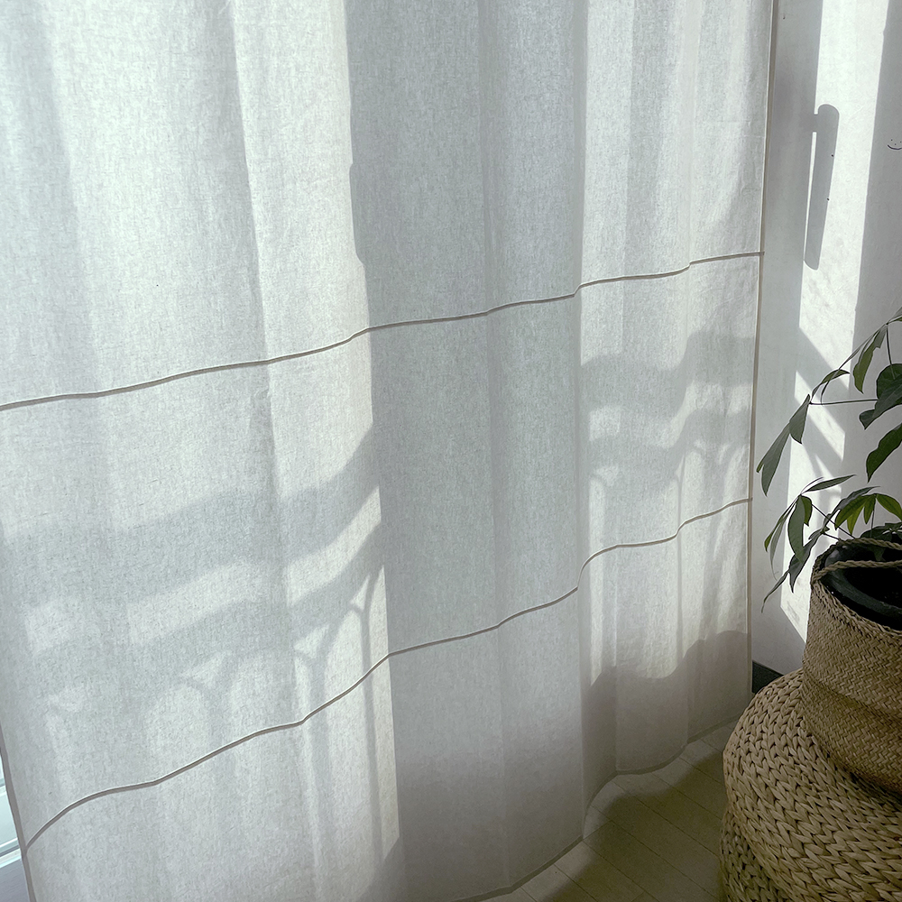 린넨 오리엔탈 패널 모던 커튼 맞춤제작 빛차단 암막효과 냉방유지