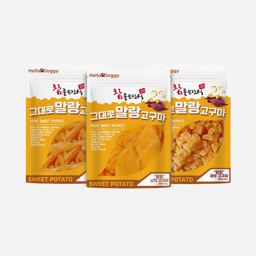 헬로도기 말랑고구마 강아지고구마 건조 간식 넙적, 250g, 1개 - 상세 이미지 3